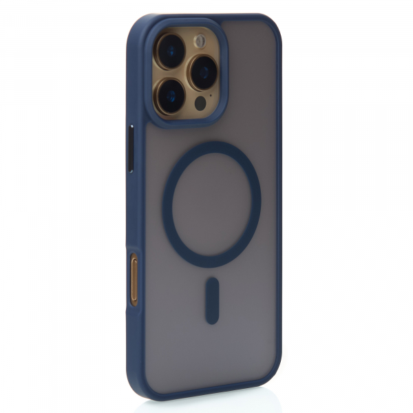 Силиконовый чехол MATTE с поддержкой MagSafe для iPhone 16 Pro dark blue