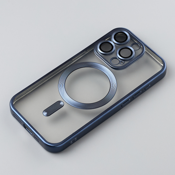 Силиконовый чехол MagSafe SHINING MATTE для iPhone 12 Pro Max blue titanium