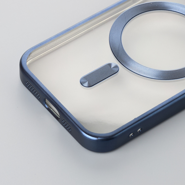 Силиконовый чехол MagSafe SHINING MATTE для iPhone 12 Pro Max blue titanium