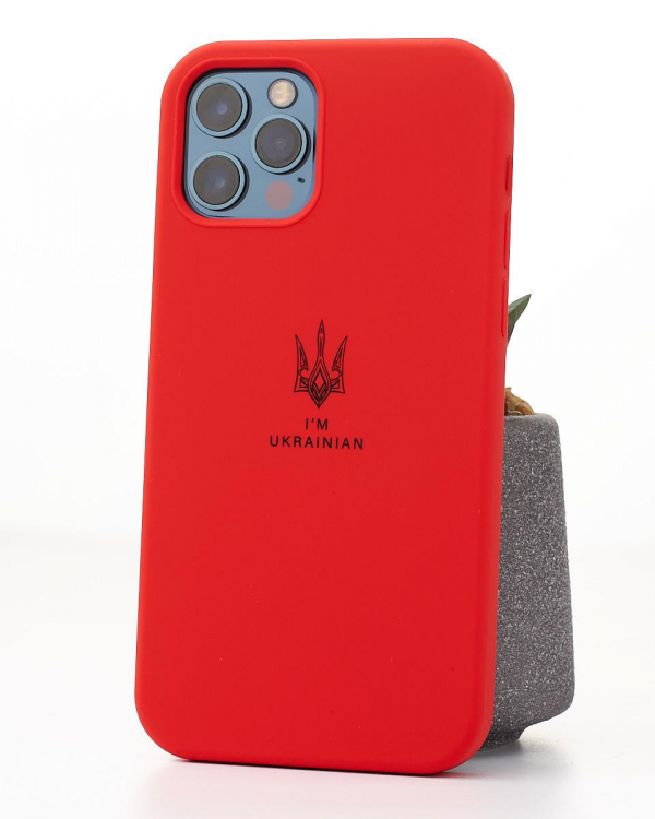 Силиконовый чехол Original pack SOFT для iPhone 12 Pro Max (ТРИЗУБ) красный