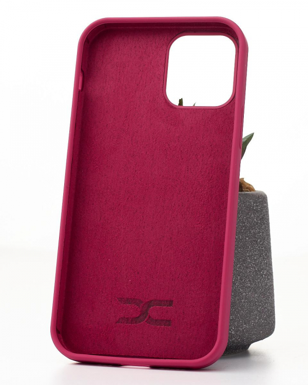 Силиконовый чехол Original pack SOFT для iPhone 12 Pro Max (ТРИЗУБ) малиновый