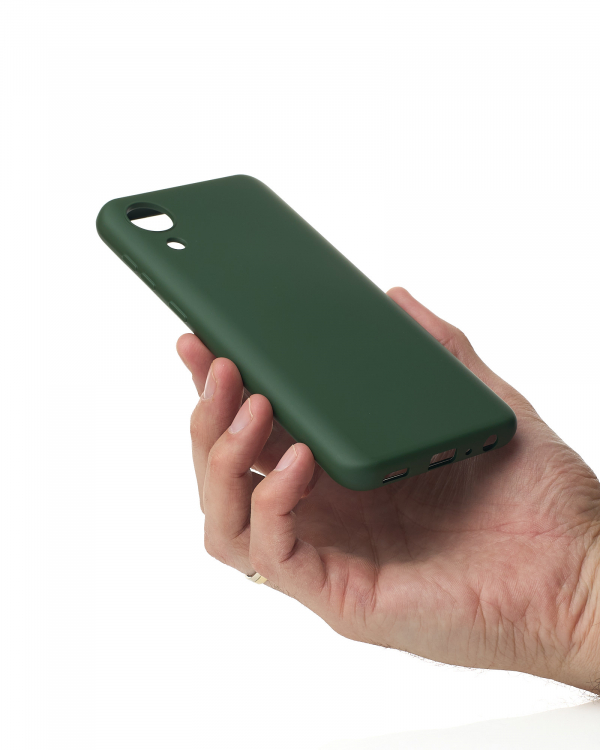 Силиконовый чехол SOFT Silicone Case для Samsung A03 Core (без лого) темно-зеленый