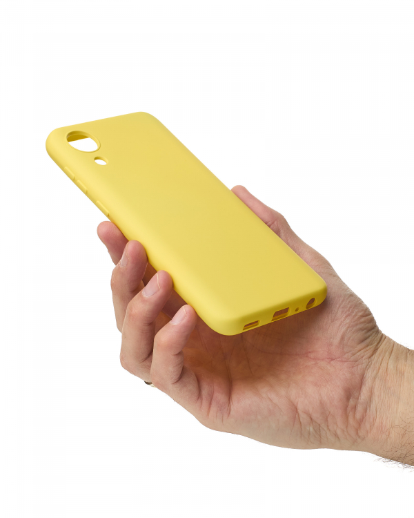 Силиконовый чехол SOFT Silicone Case для Samsung A03 Core (без лого) лимонный