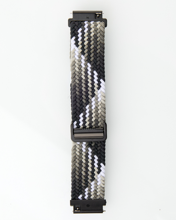 Ремешок для часов UNIVERSAL "Nylon Braided Magnetic" 20 мм black and white