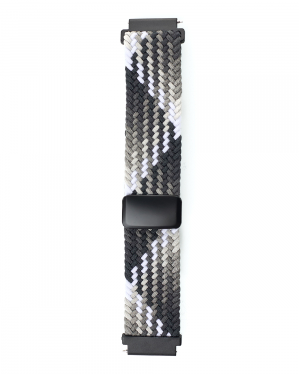 Ремешок для часов UNIVERSAL "Nylon Braided Magnetic" 22 мм black and white