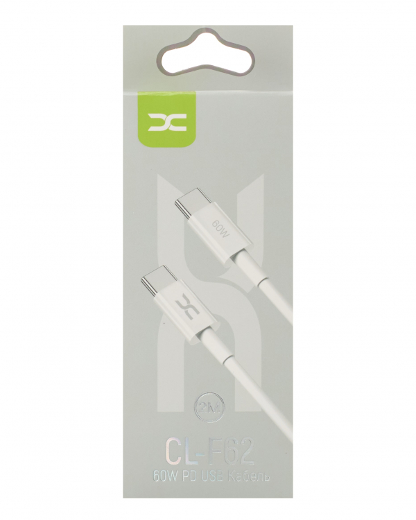 USB cable DC Type-C to Type-C (CL-F62) 60W/ 2m белый