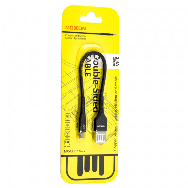 USB cable MOXOM micro USB (MX-CB07) 20cm черный