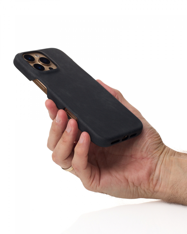 Чехол LEATHER Case для iPhone 16 Pro Max black