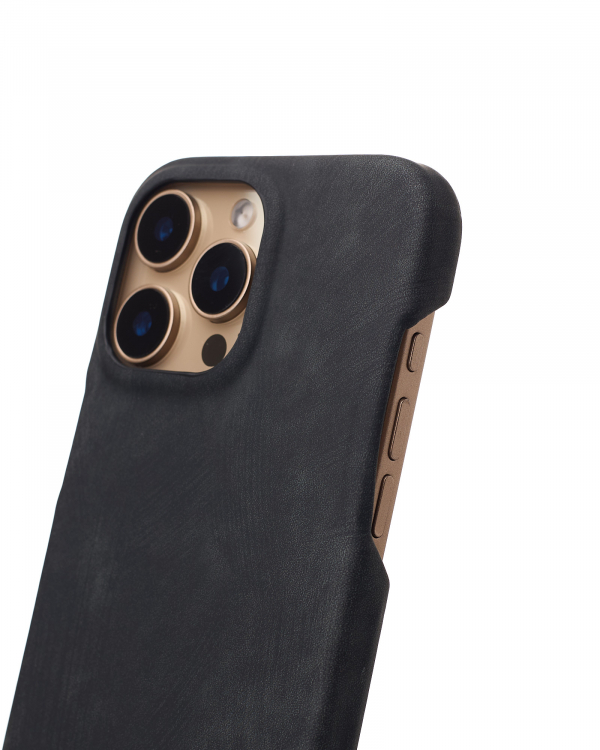 Чехол LEATHER Case для iPhone 16 Pro Max black