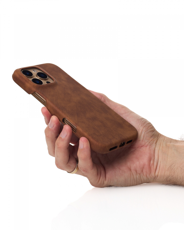 Чехол LEATHER Case для iPhone 16 Pro Max brown