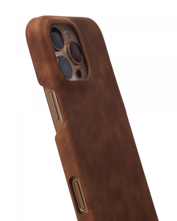 Чехол LEATHER Case для iPhone 16 Pro Max brown