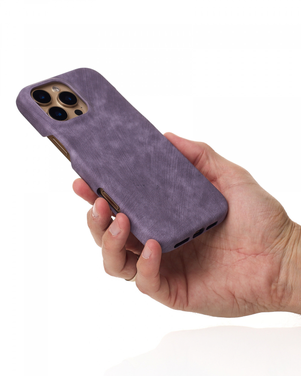 Чехол LEATHER Case для iPhone 16 Pro Max deep purple