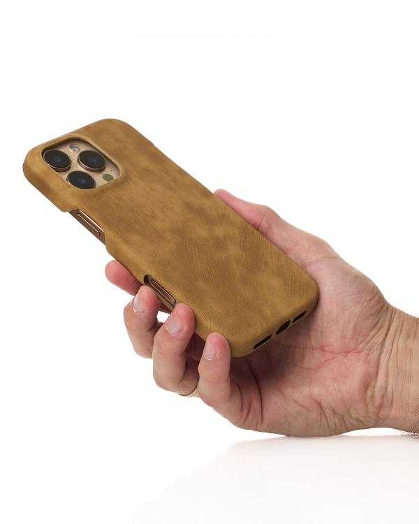 Чехол LEATHER Case для iPhone 16 Pro Max desert titanium