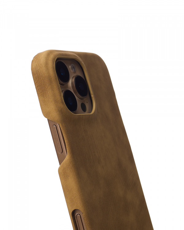 Чехол LEATHER Case для iPhone 16 Pro Max desert titanium