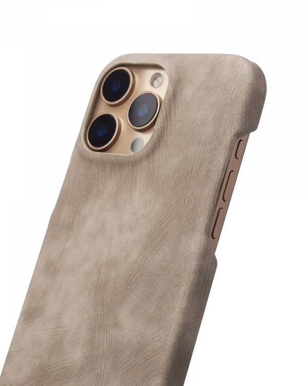 Чехол LEATHER Case для iPhone 16 Pro Max natural titanium