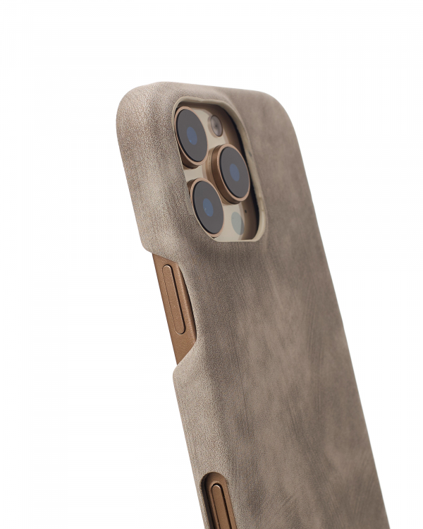 Чехол LEATHER Case для iPhone 16 Pro Max natural titanium